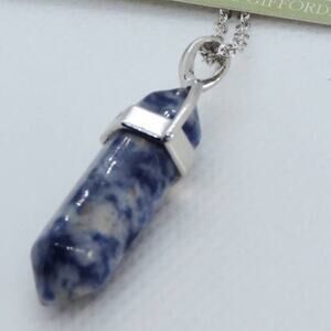 Hot Topic Blue Speckled Agate Chakra Pendant Necklace